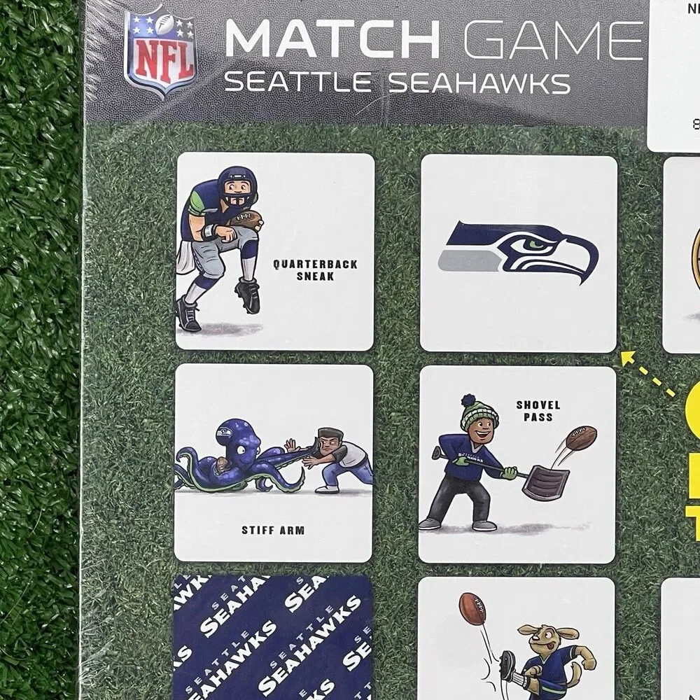 NFL Match Game‎ Seattle Seahawks Memory Toys Kids Birthday Football Party Gifts